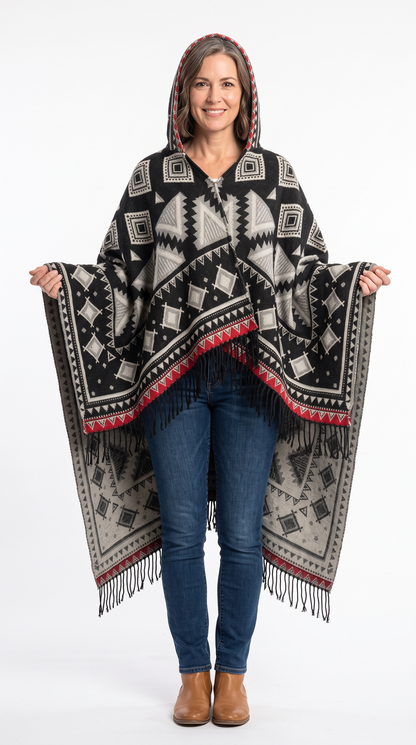 Handmade Hooded Poncho for Women