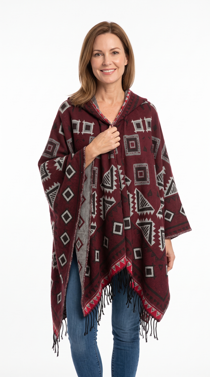 Handmade Hooded Poncho for Women