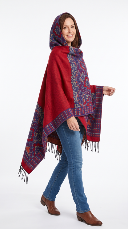 Handmade Hooded Poncho for Women