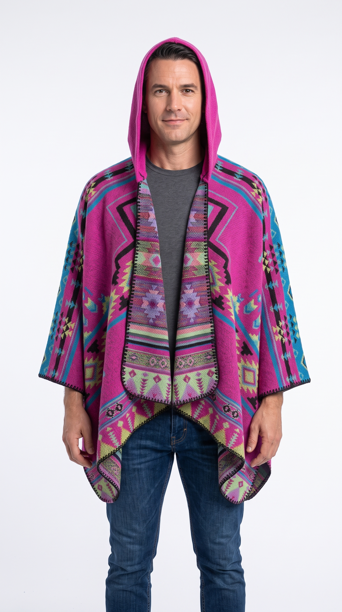 Handmade Hooded Poncho for Men