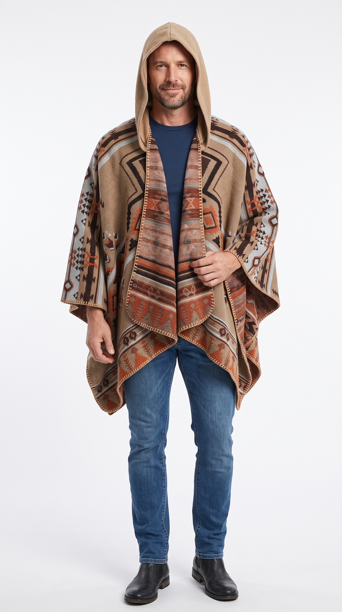 Handmade Hooded Poncho for Men